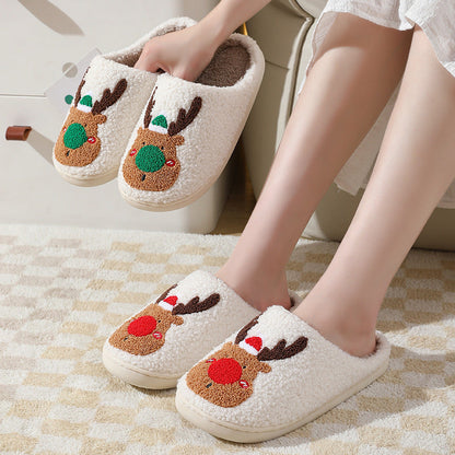 Kerstwarm Pluche Kerstpantoffels met Kunstwollen Voering en Antislip