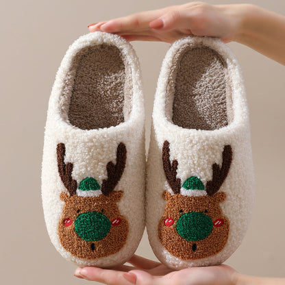 Kerstwarm Pluche Kerstpantoffels met Kunstwollen Voering en Antislip