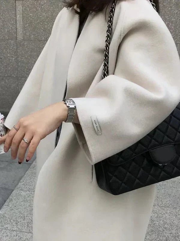 Dames Trenchcoat Lange Pasvorm Warm voor Dagelijks Leven