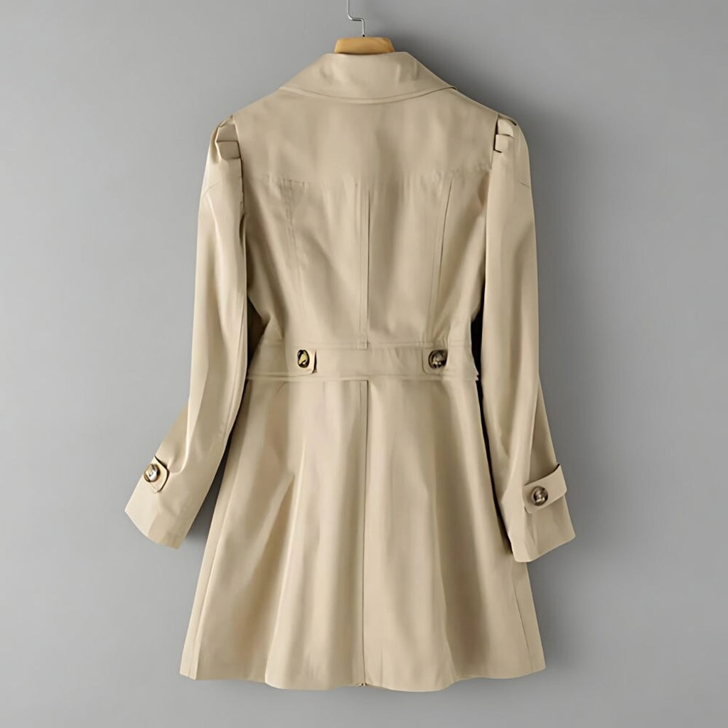Valenna dames trenchcoat licht getailleerd met dubbele knopen