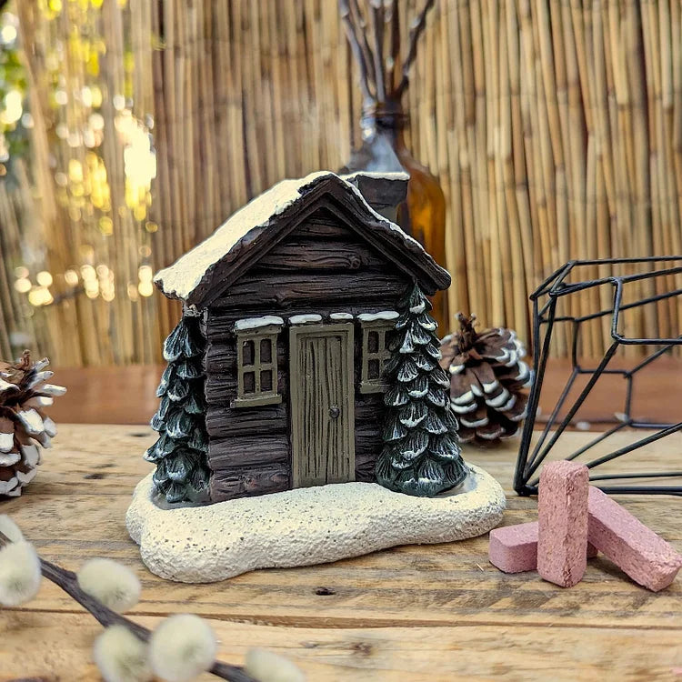 Winterhuisje Wierookhouder – Rustieke Decoratie voor Geurige Sfeer