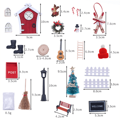 Fleur Kerstminiaturen – 19-delige Poppenhuis Decoratieset