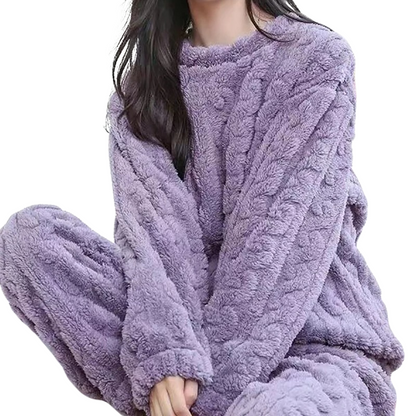 Pyjamasset in warme fleece voor vrouwen