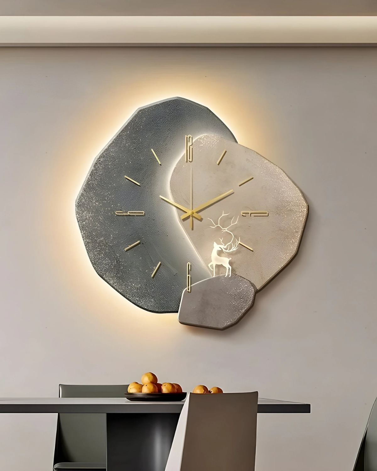 Maanlicht Wandklok – Japandi Design voor Modern Interieur