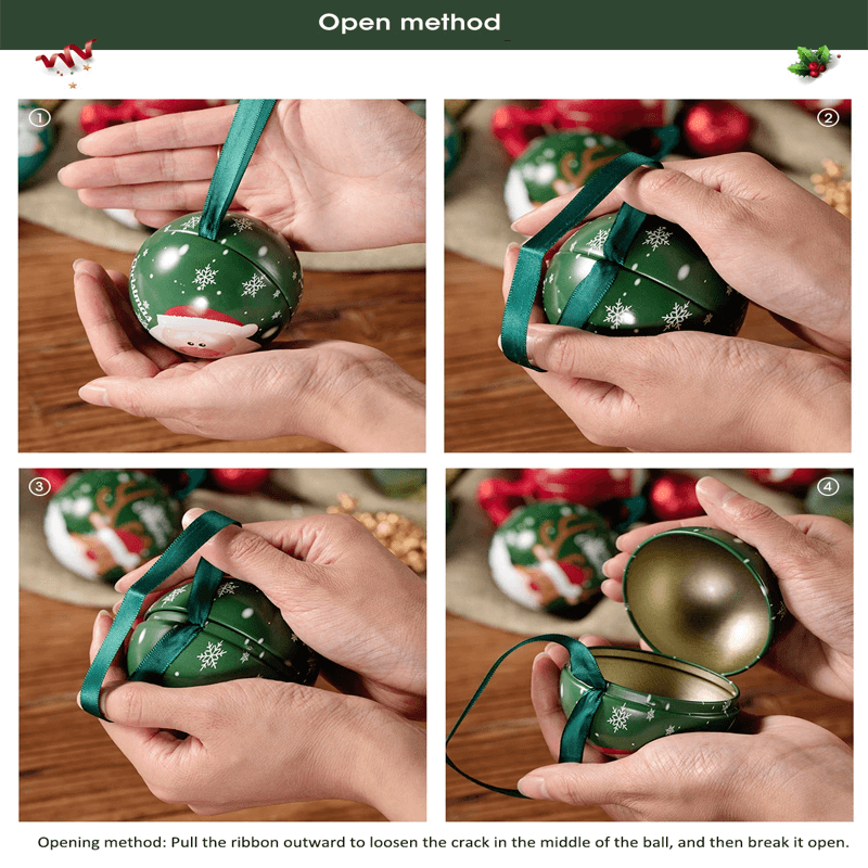 Kerst Snoepdoos 7 cm met Hangkoord – Decoratieve Snoepcontainer