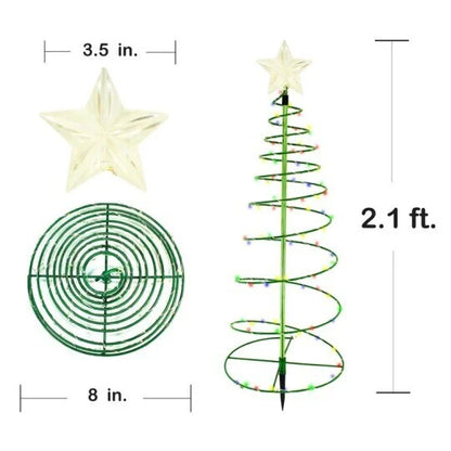 Zonne-energie LED Metaal Kerstboom met Lichtslangen