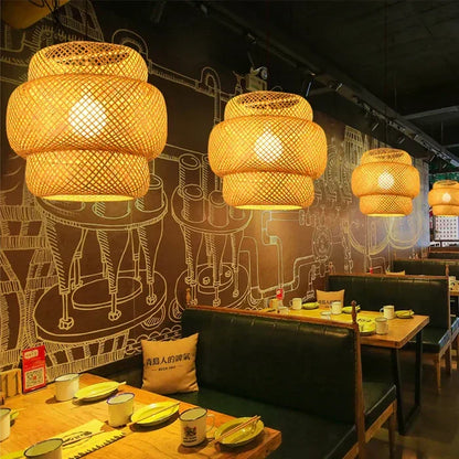 Noor Rotan Hanglamp – Natuurlijke Sfeerverlichting voor Interieur