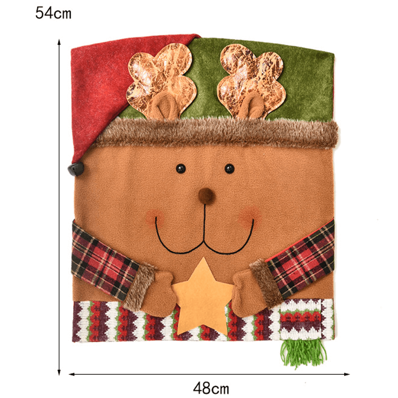 Noa Kerst Stoelhoezen – 3-delige Set met Feestelijke Kerstfiguren