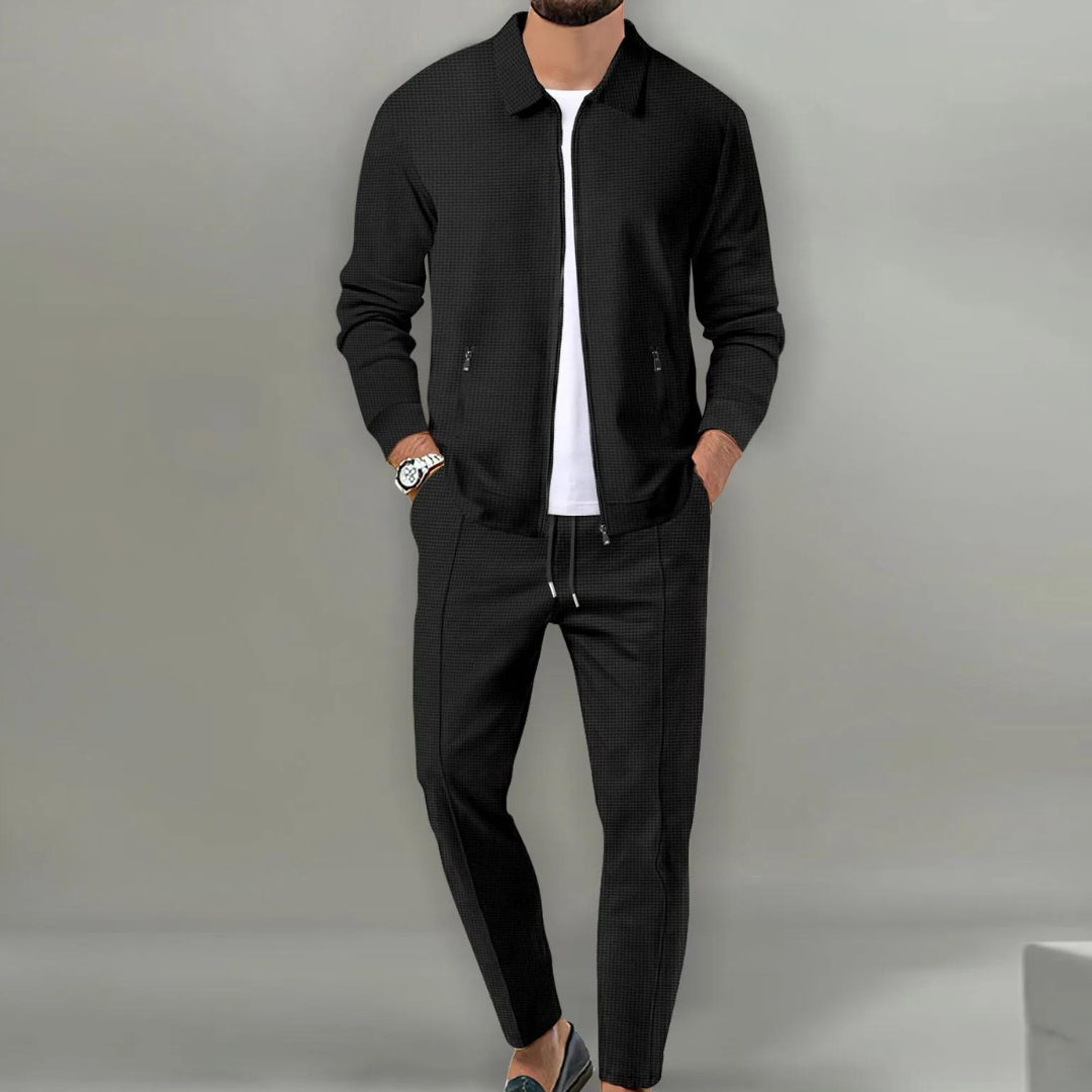 Stijlvolle Heren Cardiganset – Compleet Casual Tweedelig Kostuum