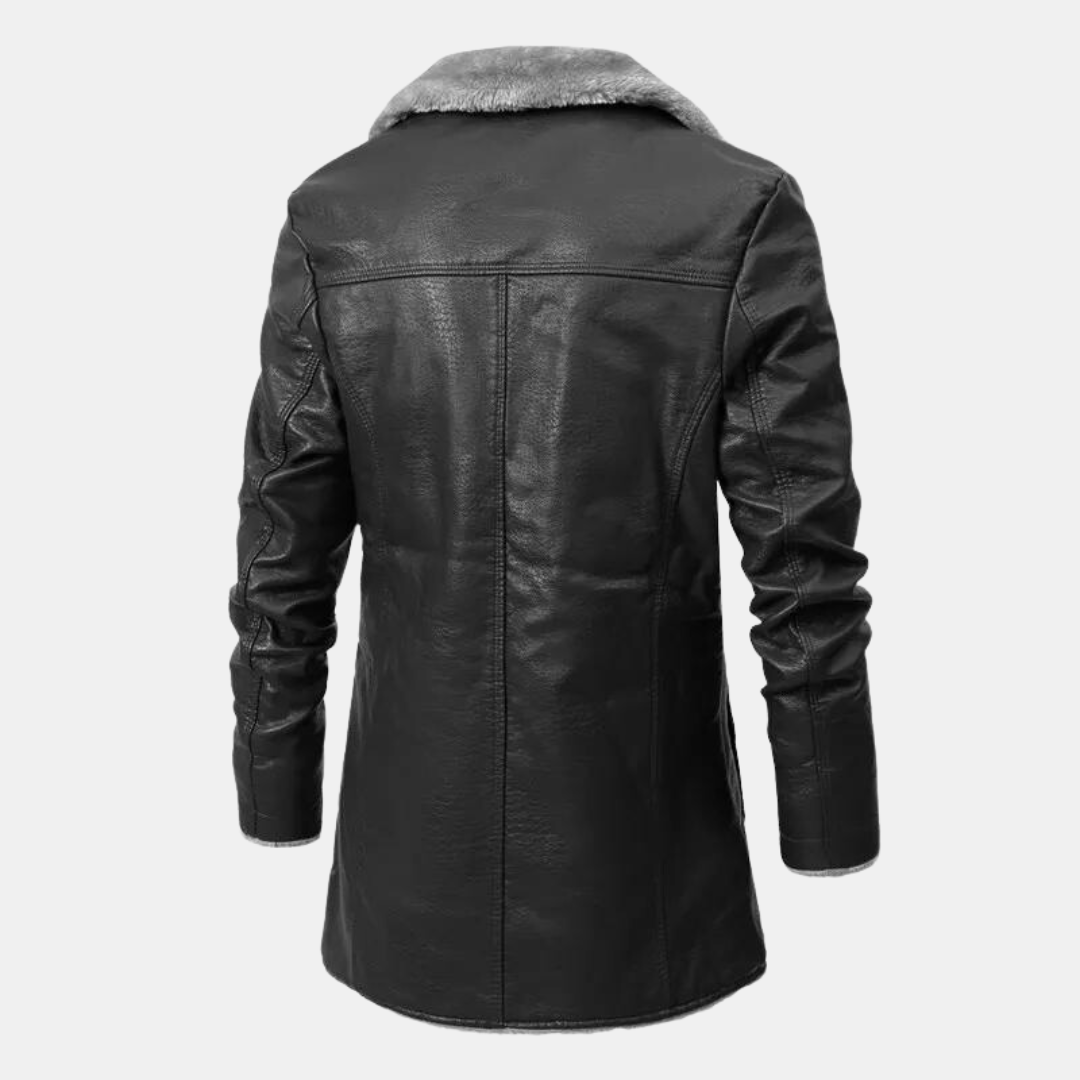 Heren Winter Leren Jas Elegant Leer