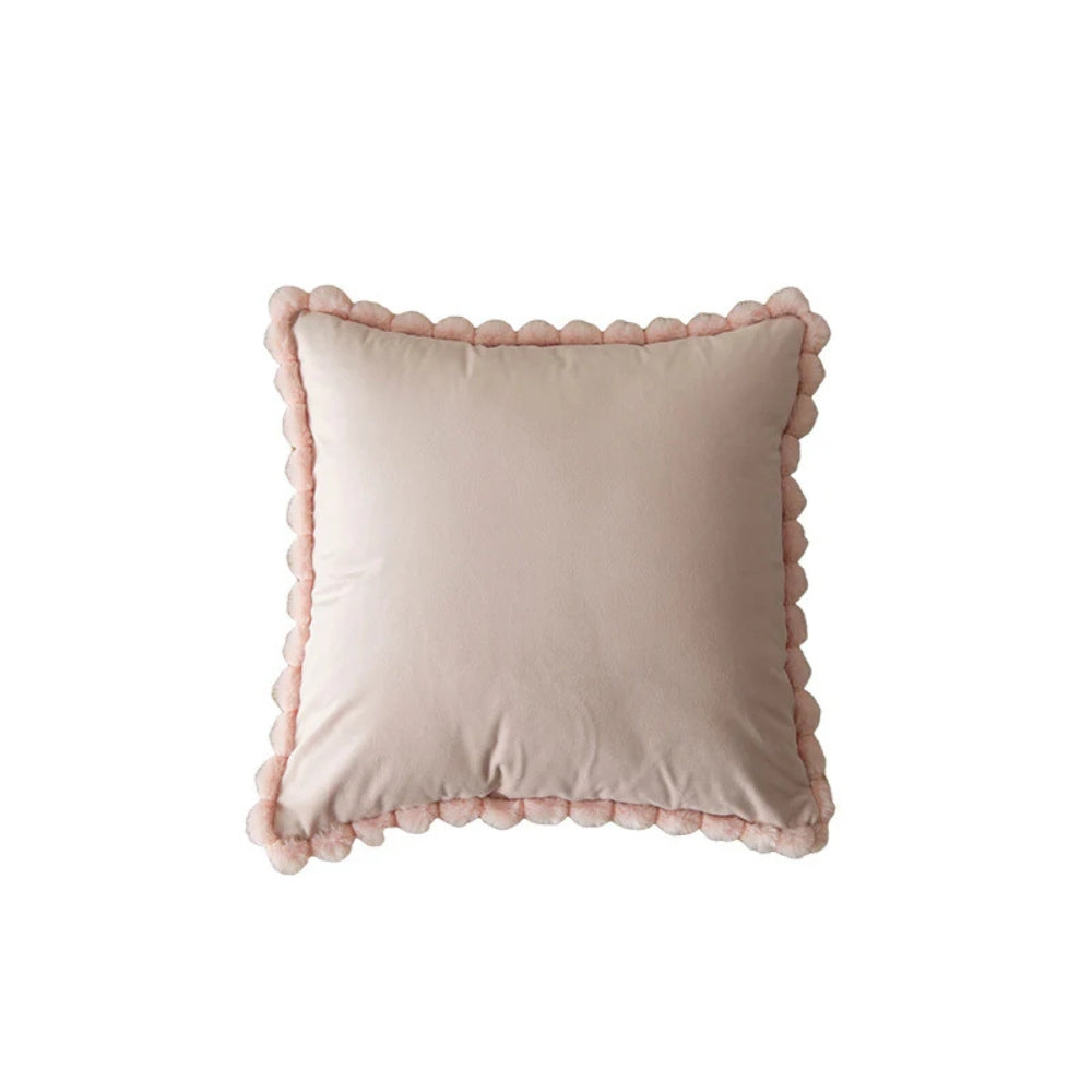 Fluwelen Kussenhoes met Pompons – Decoratieve Hoes voor Bank