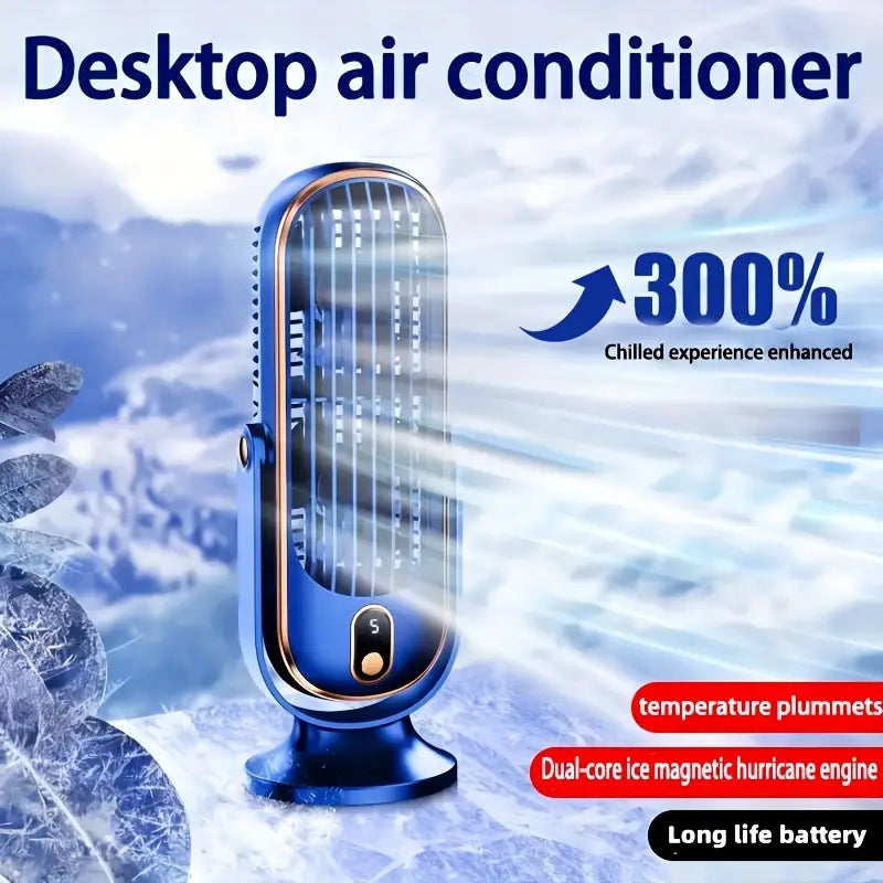 KoelPulse Draagbare Mini Aircooler 720° Rotatie USB Oplaadbaar