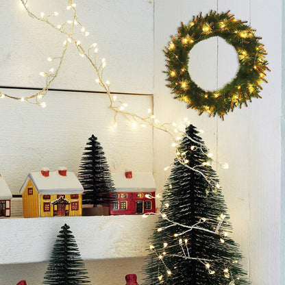 Kerstkrans met LED – Groene Deur- en Wanddecoratie voor Kerst