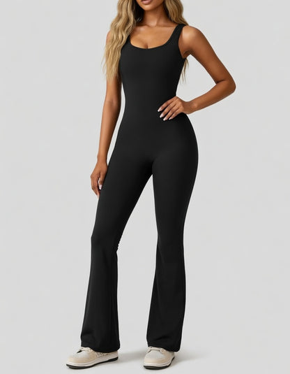 Veloura Sculpt Jumpsuit Dames Stretch Backless Flared Fit