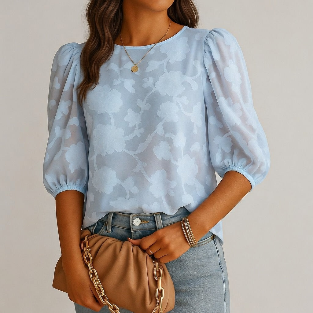 Floravienne Elegante Dames Bloementop met Flatterende Pasvorm