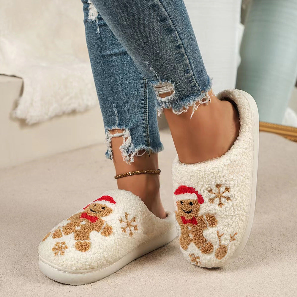Kerstknus Kerstpantoffels met Pluche Voering en Antislipzool
