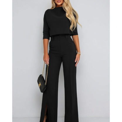 Lunara Dames Tweedelige Set met Top en Broek Elegante Pasvorm