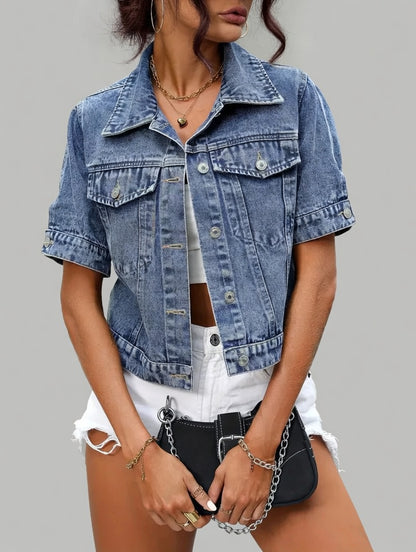 DenimBreeze Dames Jack met Korte Mouwen en Relaxte Pasvorm