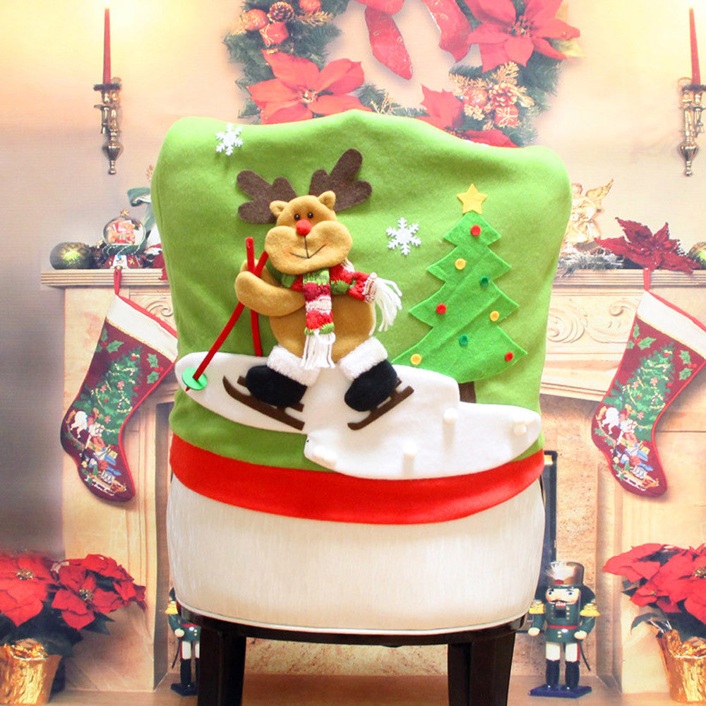 Kerstella – Kerst Stoelhoes met Kerstman en Sneeuwpop 60x50 cm