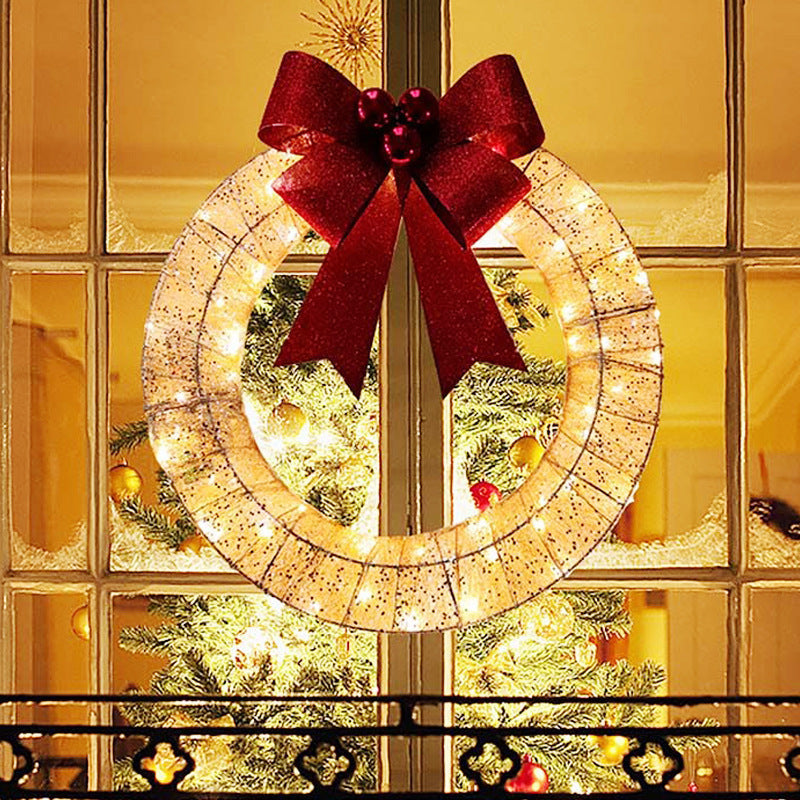 GoudenGloed Verlichte Kerstkrans 50 cm met 140 LED-lampjes