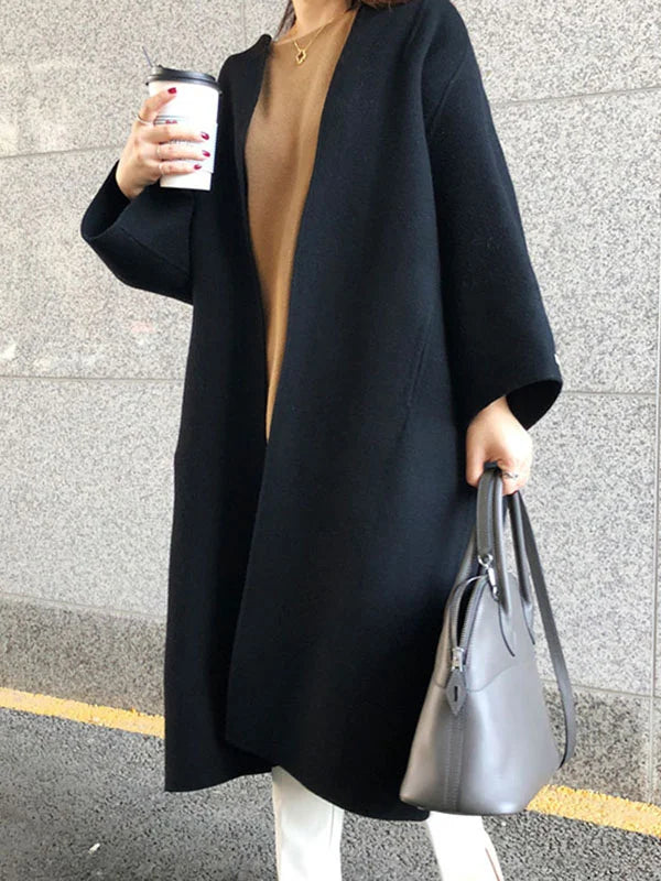 Dames Trenchcoat Lange Pasvorm Warm voor Dagelijks Leven
