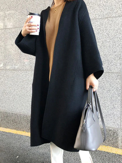 Dames Trenchcoat Lange Pasvorm Warm voor Dagelijks Leven