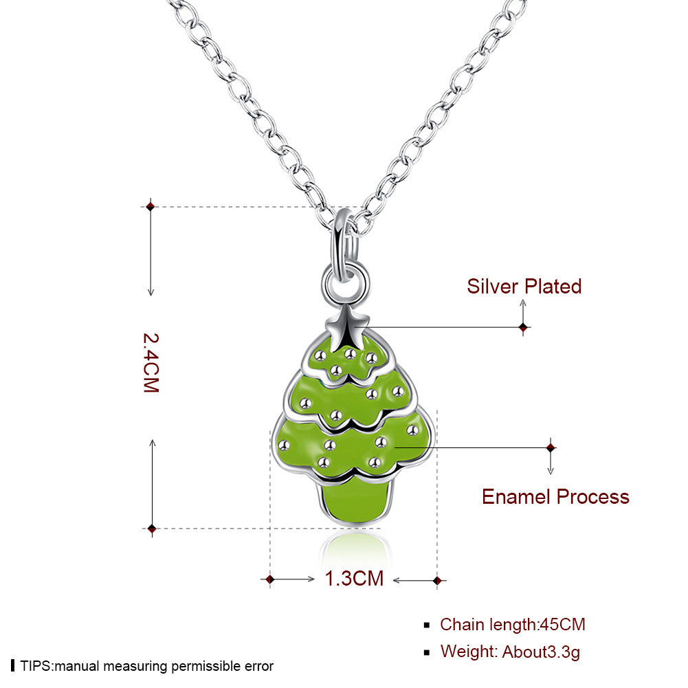 WinterSter Sieradenset – Zilverkleurige Kerstketting en Oorbellen