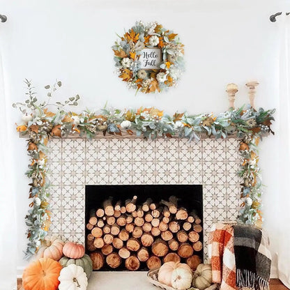 Halloween Herfstkrans met Pompoenen – Handgemaakte Deurdecoratie
