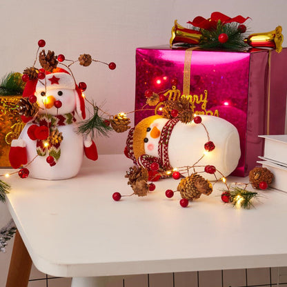 Dennerust LED Kerstlichtslinger met Dennenappels voor Binnen en Buiten
