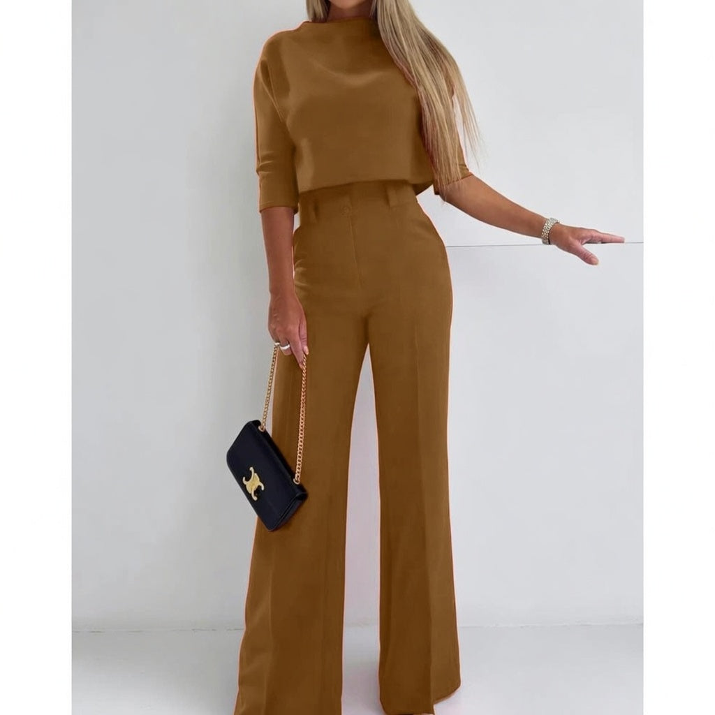 Lunara Dames Tweedelige Set met Top en Broek Elegante Pasvorm