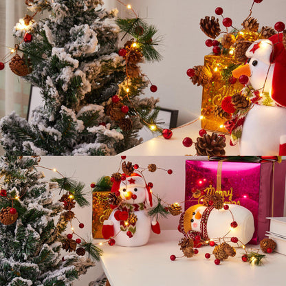 Dennerust LED Kerstlichtslinger met Dennenappels voor Binnen en Buiten