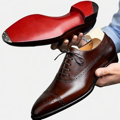 Velmoro Heren Veterschoenen met Slim Fit en Brogue Design