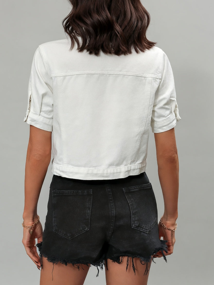 DenimBreeze Dames Jack met Korte Mouwen en Relaxte Pasvorm