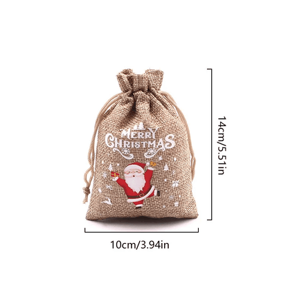 Gezellige Kerstzak voor Kerstcadeaus 10x14cm