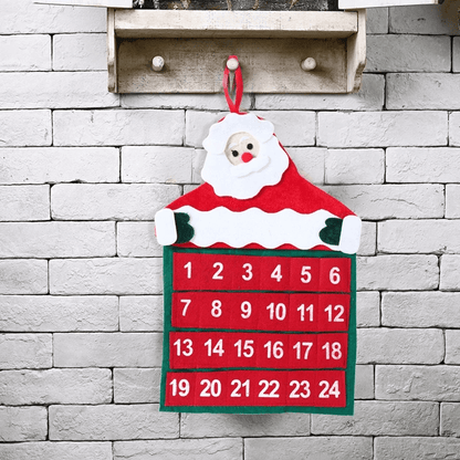 Aftelling Kerst Adventskalender van Stof - Kerstman 24 Dagen