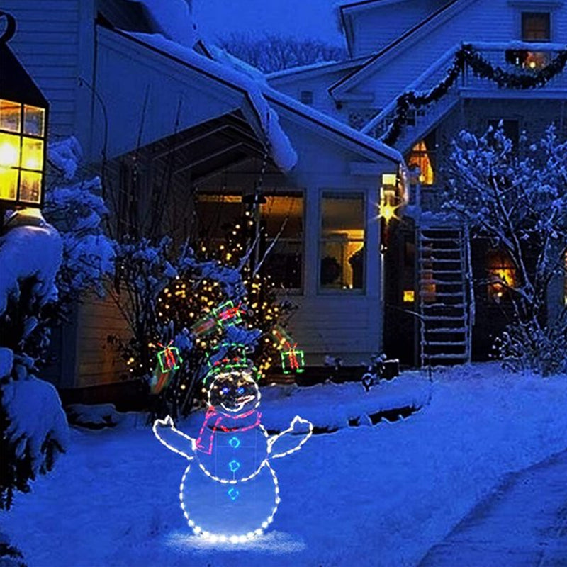 WinterSpektakel Verlichte Sneeuwpop en Pinguïn met 195 LED