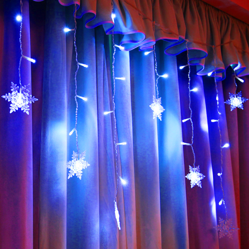 LED-lampjesketting met sneeuwvlokken – Kleurrijke decoratielampen voor kerst en feestdecoratie