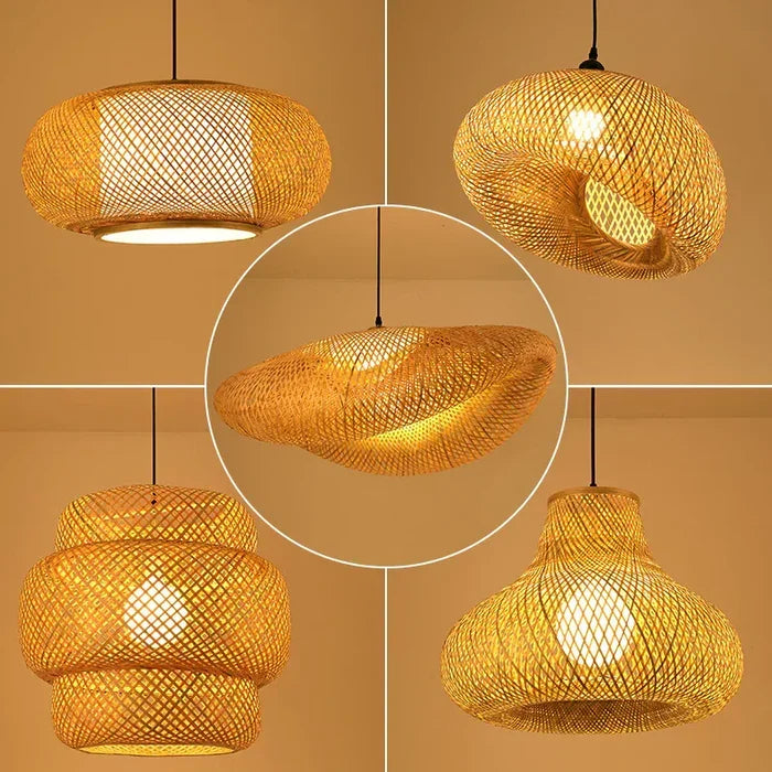 Noor Rotan Hanglamp – Natuurlijke Sfeerverlichting voor Interieur