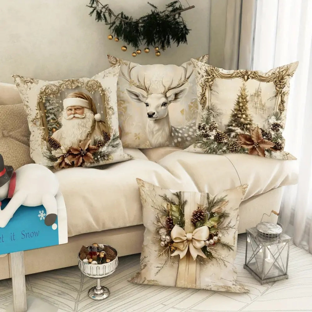 Kussenhoes Kerst Fluweel Vintage Stijl
