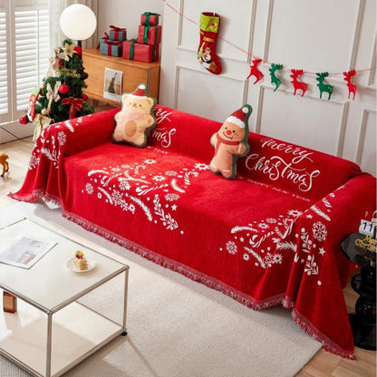 KerstSneeuw Bankhoes – Feestelijke Sofahoes voor Bank en Stoel