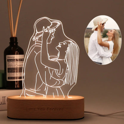 AuraLicht Herinneringslamp met Persoonlijke Foto en Warm LED Licht