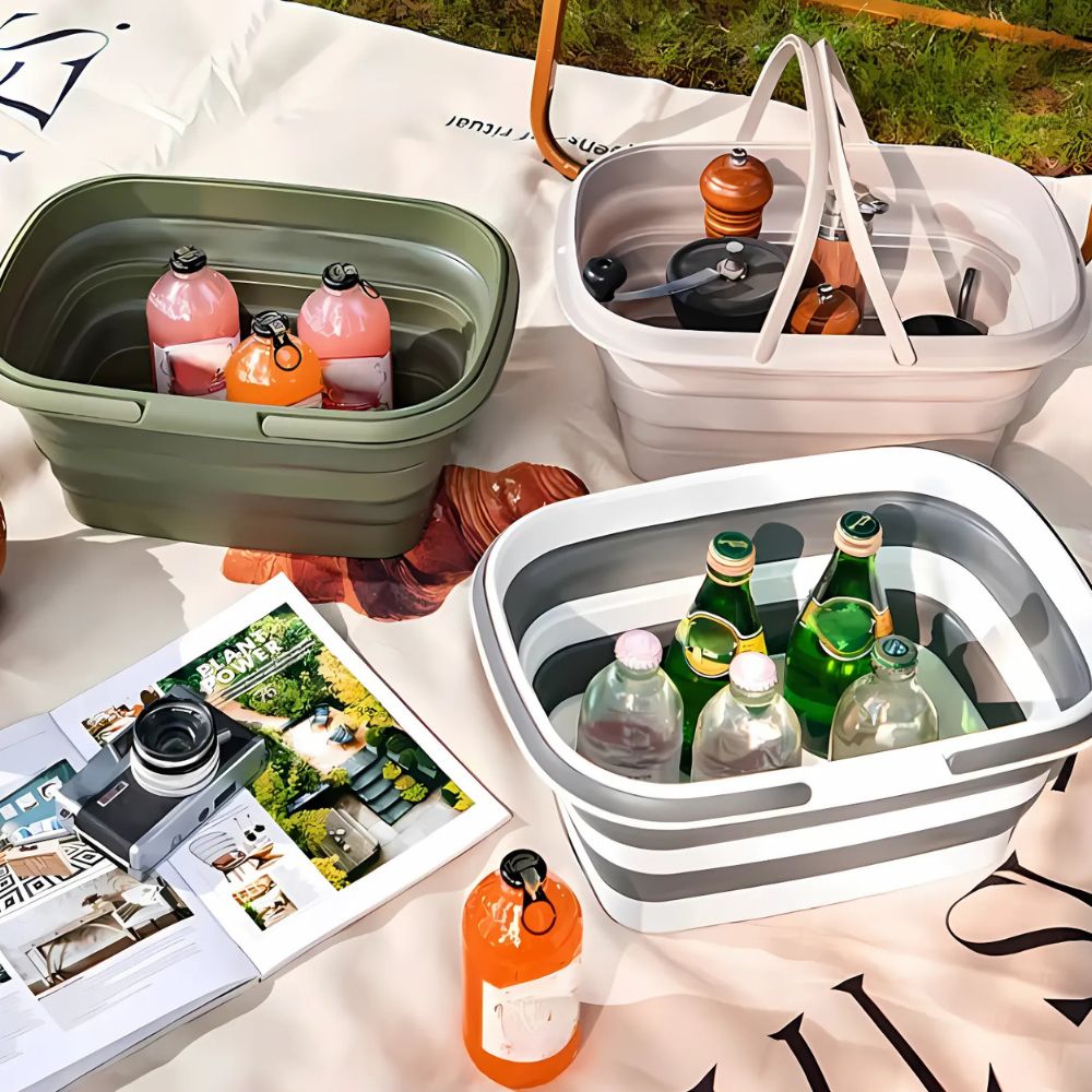 Opvouwbare Flexibele Mand voor Kamperen BBQ en Huishouden