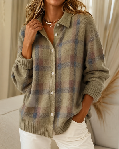 Dames Vest – Geruit Vest met Retro Uitstraling en Ruime Pasvorm
