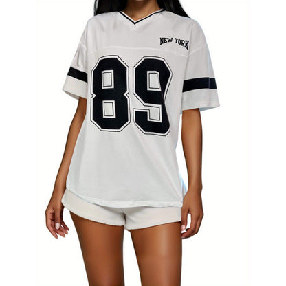 Nova Varsity Dames Shirt met Print en Relaxed Fit Pasvorm