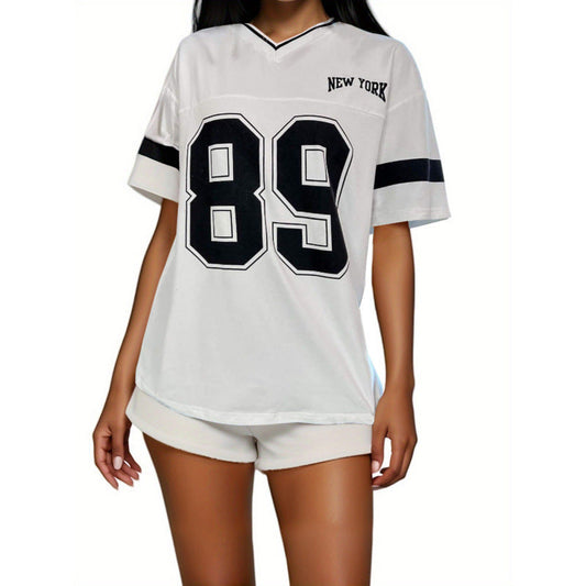 Nova Varsity Dames Shirt met Print en Relaxed Fit Pasvorm