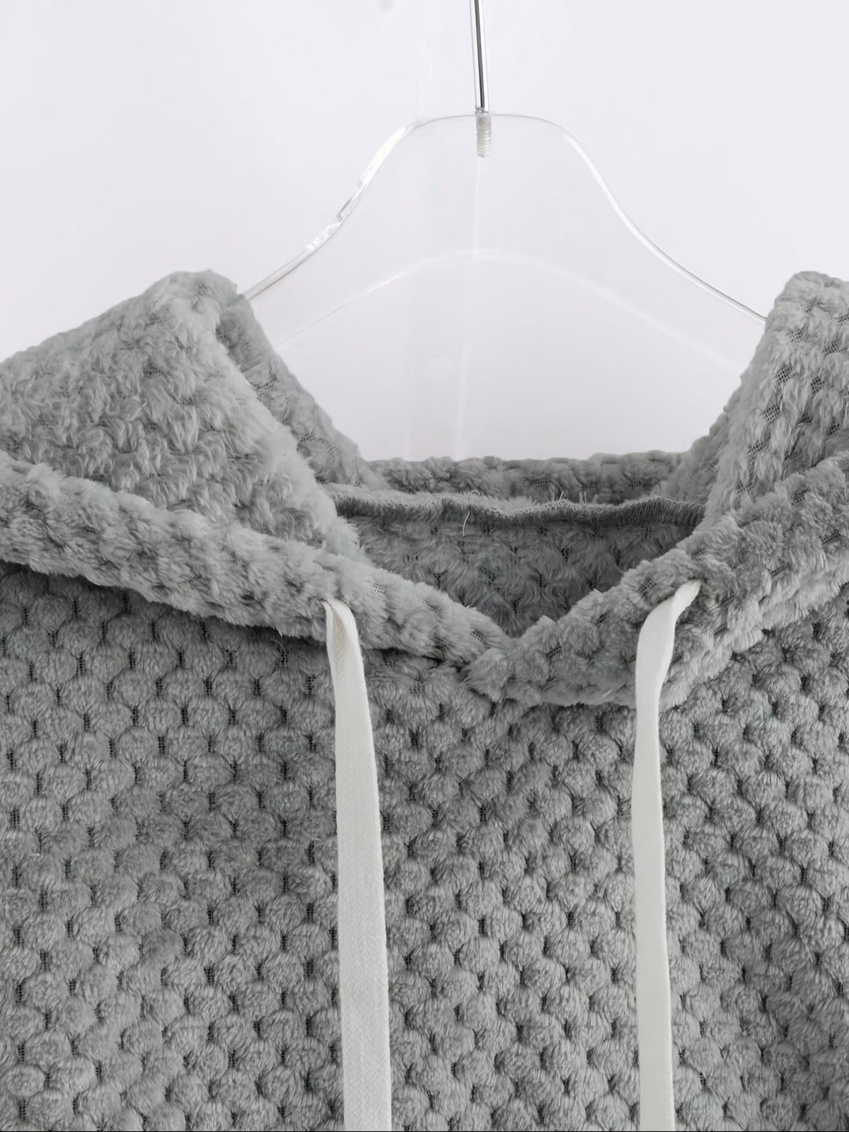 Faux Fur Hoodie in Zachte Materialen met Contrasterende Panelen, Unisex