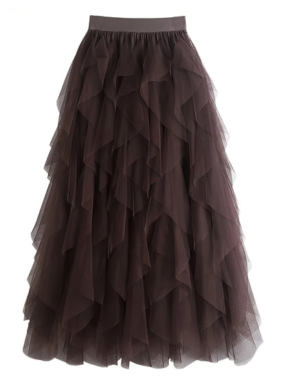 Damesrok Elegante Meerlaags Volant Romantische Feestjurk