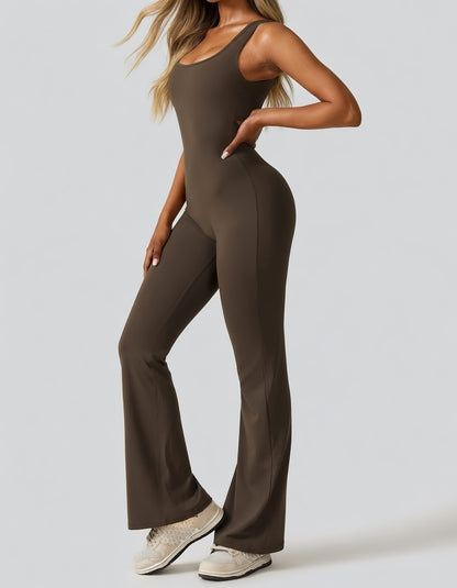 Veloura Sculpt Jumpsuit Dames Stretch Backless Flared Fit
