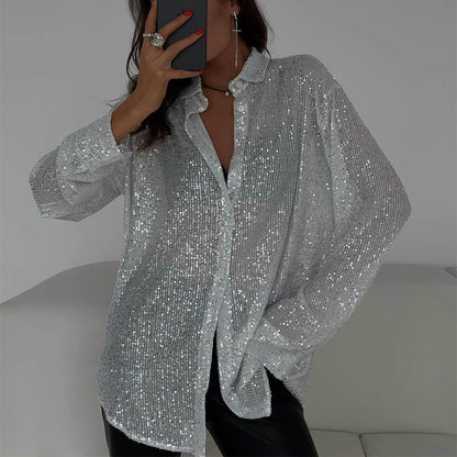 Zomerse paillettenblouse dames – Glinsterende feestblouse voor zomeravonden en evenementen