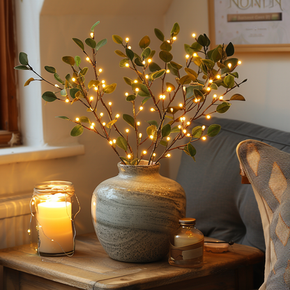 BloesemGloed Eucalyptus LED Takverlichting met Warm Licht